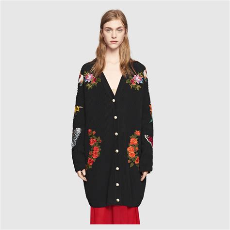 gucci knit jacket|Gucci embroidered oversized cardigan.